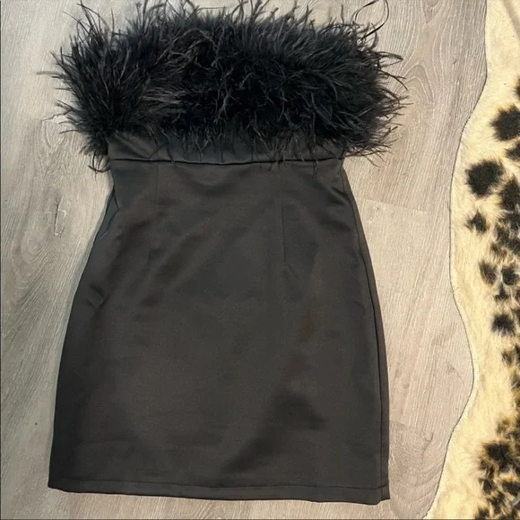 Black Marisa Feather mini dress - Picture 10 of 16